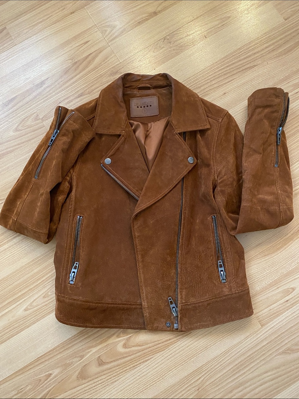 Blank NYC Brown Suede Moto Jacket, size S Small
